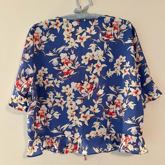 George Periwinkle Blue Floral Blouse - Picture 2 of 3